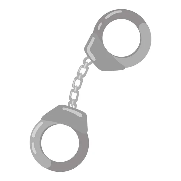 Steel Handcuffs Icon Cartoon Vector Police Equipment Guard Time — Stock Vector
