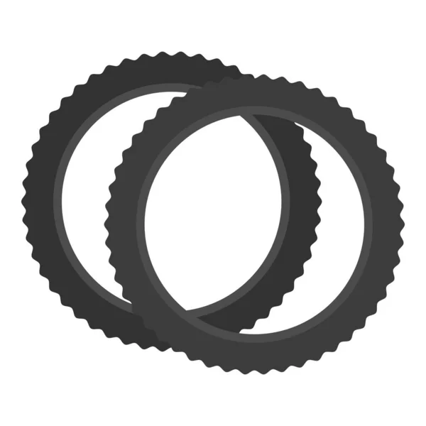 Bike Tires Icon Cartoon Vector Sport Equipment Gear Exercise — Stock Vector