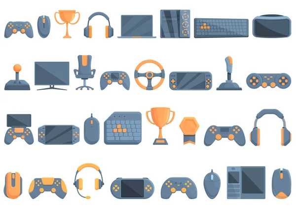 stock vector E-sports icons set cartoon vector. Game computer. Console video