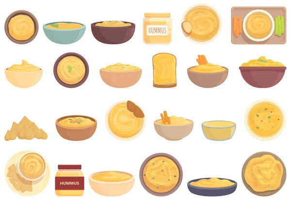 悍马图标设置卡通矢量 食物平塔 阿拉伯豆 — 图库矢量图片