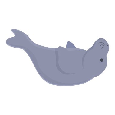 Dugong memeli ikonu karikatür vektörü. Okyanus bebeği. Şirin yaratık.