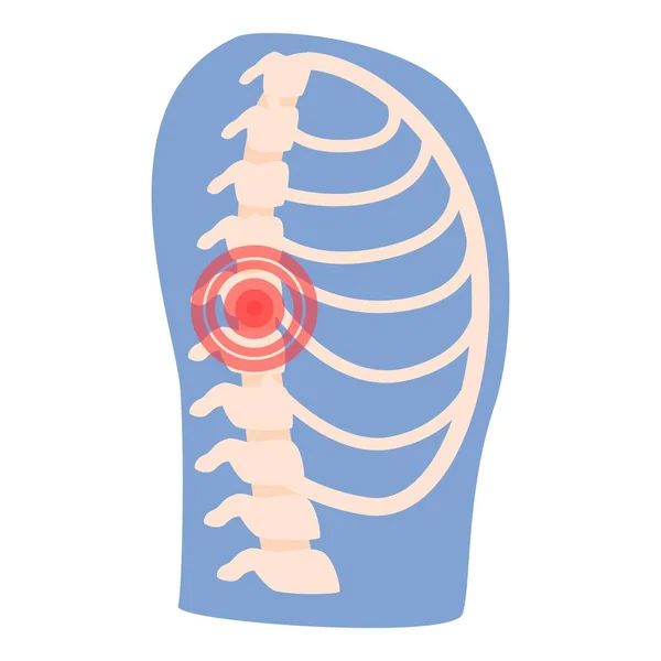 Dolor Columna Paciente Icono Vector Dibujos Animados Artritis Articular Tratamiento — Archivo Imágenes Vectoriales