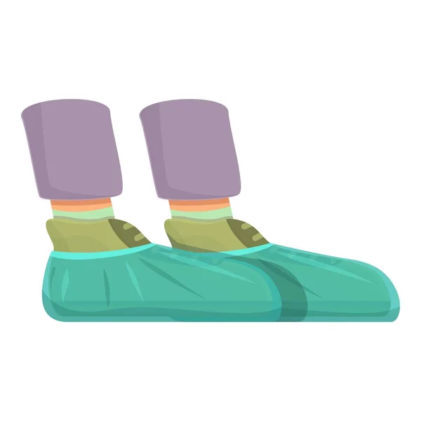 Clean Shoe Cover Icon Cartoon Vector Медицинская Защита Защита Износа — стоковый вектор