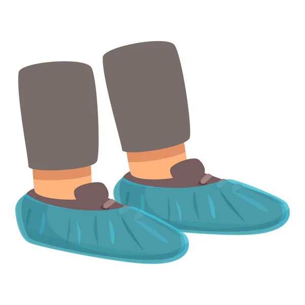Пластикові Взуття Обкладинки Значок Мультфільму Вектор Медичний Захист Захист Носіння — стоковий вектор