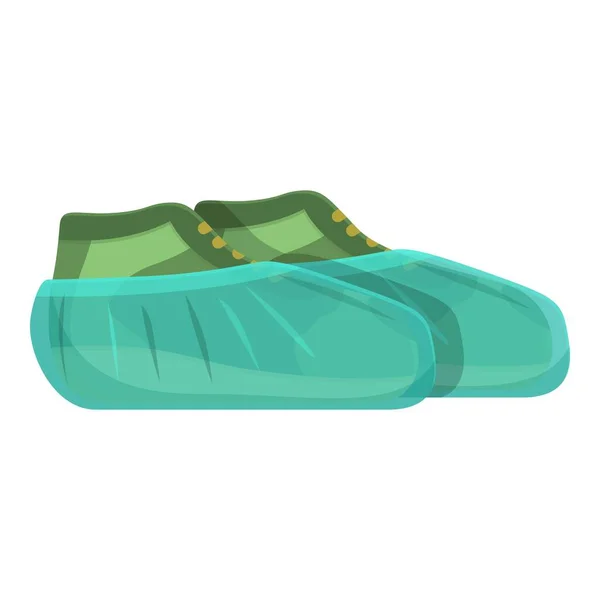 細菌の靴カバーアイコン漫画ベクトル 医療保護 医療安全 — ストックベクタ