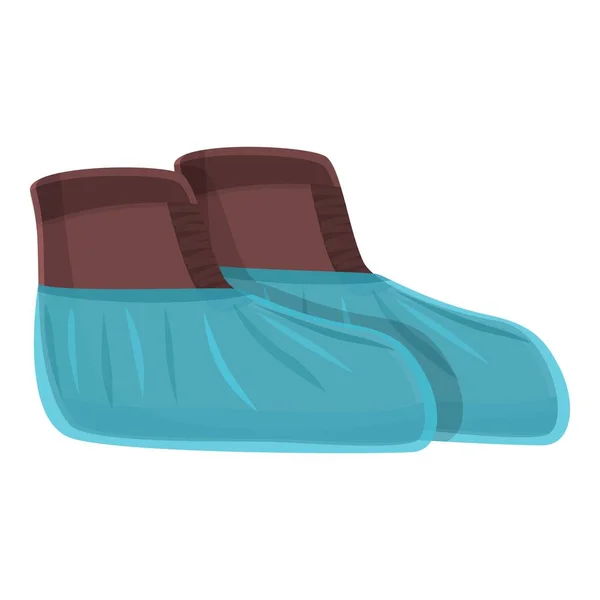 Вектор Значка Захисту Взуття Мультфільм Медична Нога Сучасні Приміщення — стоковий вектор