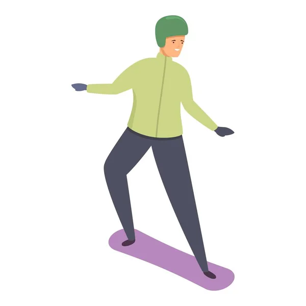 Snowboard Icono Extremo Vector Dibujos Animados Escuela Infantil Equipo Familiar — Vector de stock