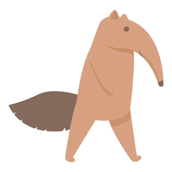 Walking Anteater Icon Cartoon Vector Forest Animal Zoo Mammal — Stock Vector