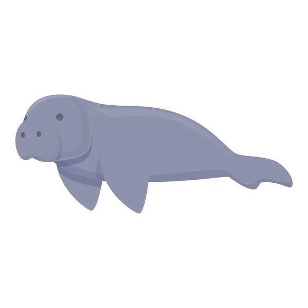 Ocean Dugong Icono Vector Dibujos Animados Manatí Mar Zoo Animal — Vector de stock