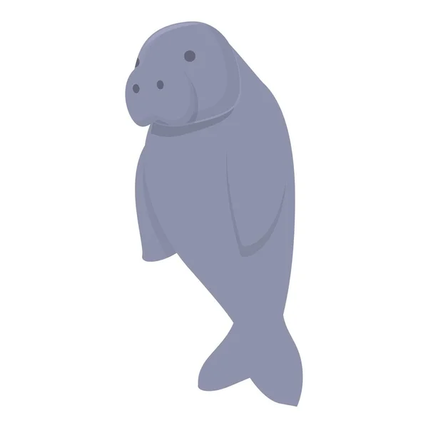 Onderwater Dugong Icoon Cartoon Vector Oceaanbaby Dierlijk Zoogdier — Stockvector