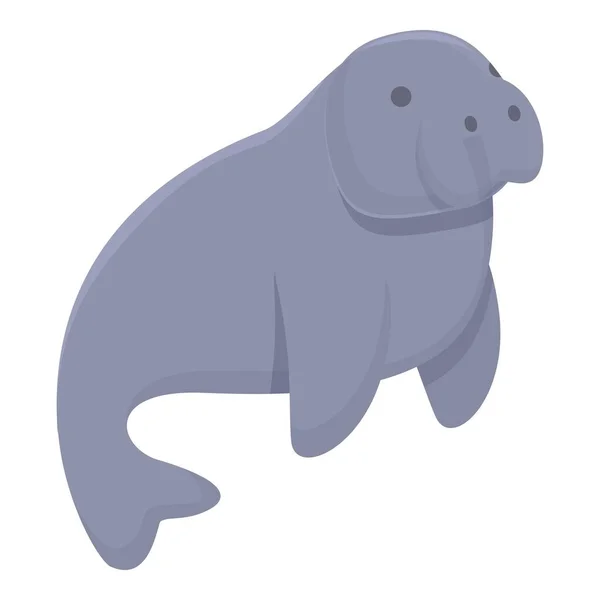 Niedliche Dugong Symbol Cartoon Vektor Seekühe Wassersäugetier — Stockvektor