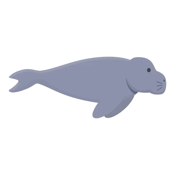 Vida Selvagem Dugong Ícone Cartoon Vector Mar Oceano Água Selvagem — Vetor de Stock