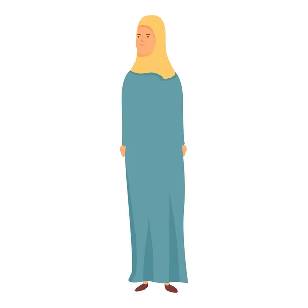 Ислам Одежда Икона Вектор Мультфильма Мусульманская Женщины Абая — стоковый вектор
