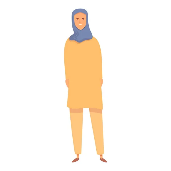 Ikon Wanita Arab Vektor Kartun Mode Muslim Gadis Saudi - Stok Vektor