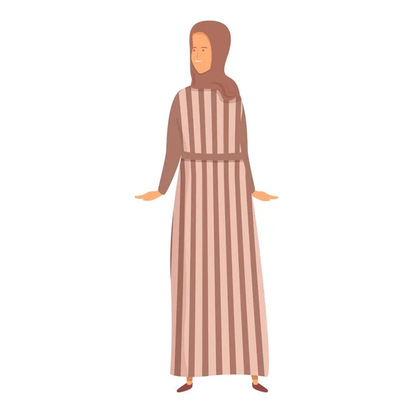 Culture Tissu Icône Dessin Animé Vecteur Mode Musulmane Arabe Fille — Image vectorielle