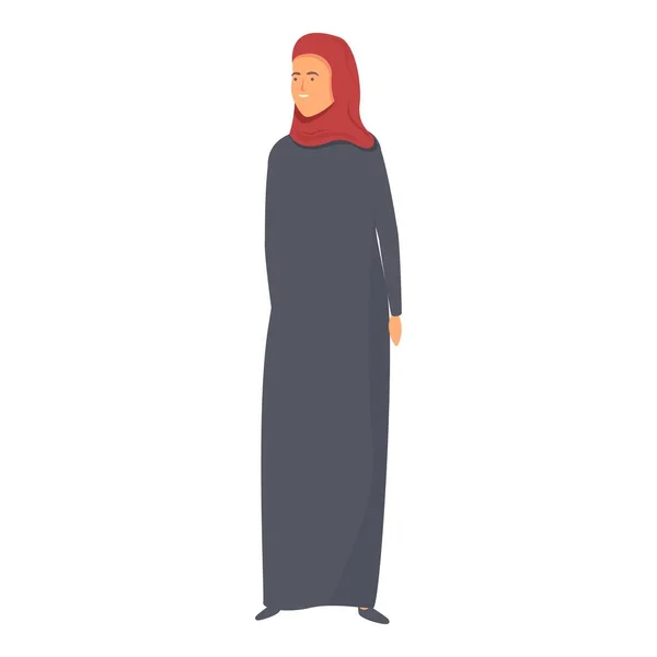 Muslim Fashion Icon Cartoon Vector Arab Hijab Saudi Female — Stock Vector