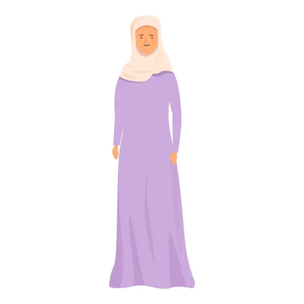 Vetor Desenho Animado Ícone Cultura Roupa Muslim Moda Menina Árabe — Vetor de Stock