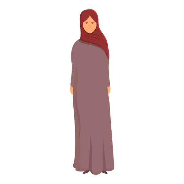Wanita Saudi Ikon Vektor Kartun Mode Muslim Perempuan Hijab - Stok Vektor