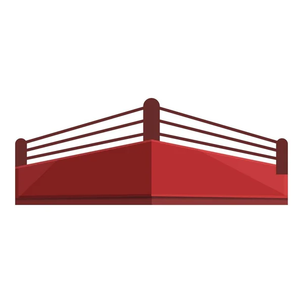 Boxe Arena Icona Vettore Cartone Animato Campione Dello Sport Arbitro — Vettoriale Stock