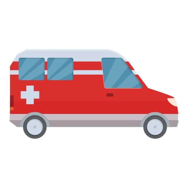 Red Ambulance Icon Cartoon Vector Car Medical Modern Van — Stock Vector