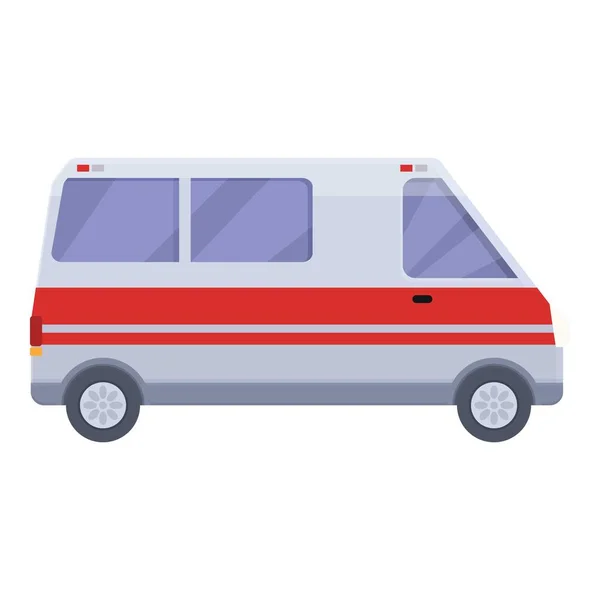 Moderní Ambulance Ikona Karikatura Vektor Městská Medicína Van Alarm — Stockový vektor