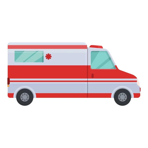 Emergency Van Icon Cartoon Vector Ambulance Car Siren Travel — Stock Vector