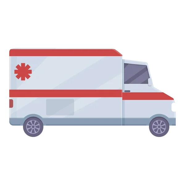 Safety Ambulance Icon Cartoon Vector Emergency Vehicle Car Transport — Stock Vector
