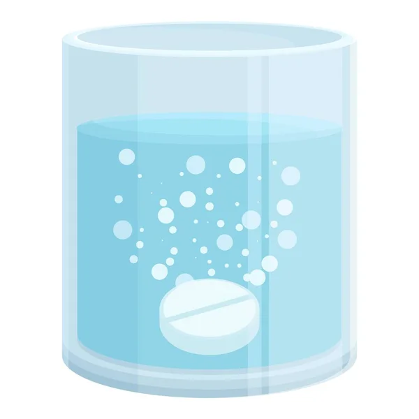 Glas Mineraalwater Icoon Cartoon Vector Medicijn Vitamine Poedervruchten — Stockvector