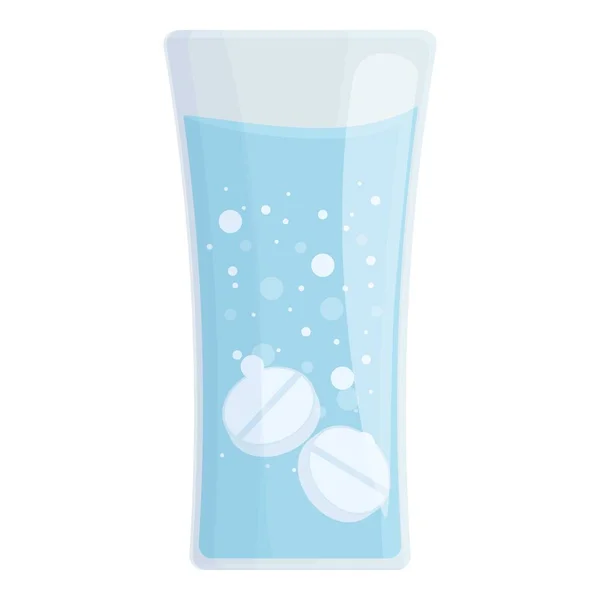 Círculo Efervescente Icono Tableta Vector Dibujos Animados Vitamina Medicinal Minerales — Vector de stock