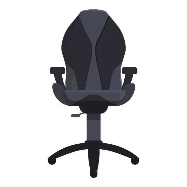 Cadeira Jogo Preto Ícone Vetor Desenho Animado Assento Jogador Computador — Vetor de Stock