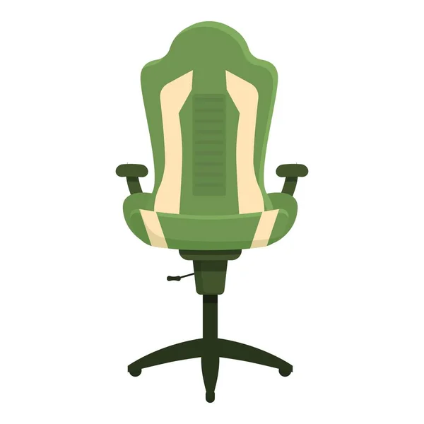 Chaise Gamer Vert Icône Dessin Animé Vecteur Meubles Jeux Cuir — Image vectorielle