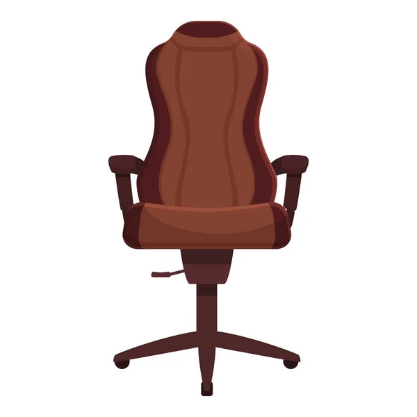 赤い革の椅子のアイコン漫画のベクトル ゲーマーの席だ ストリーマーオフィス — ストックベクタ