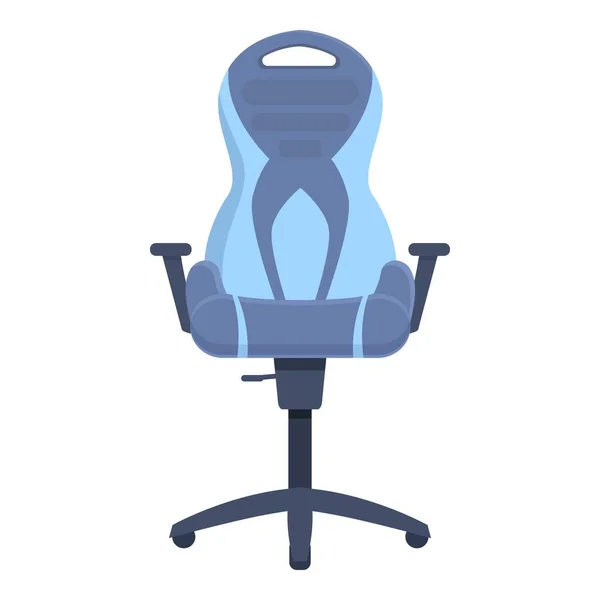 Assento Cadeira Ícone Cartoon Vetor Mobília Gamer Couro Frontal — Vetor de Stock