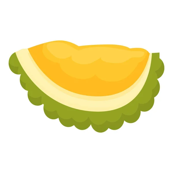 Jackfruit Icono Rebanada Vector Dibujos Animados Comida Madura Verde Tropical — Vector de stock