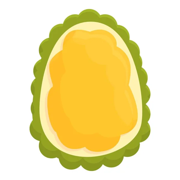 Halb Jackfrucht Symbol Cartoon Vektor Sommerkost Tropisches Dessert — Stockvektor