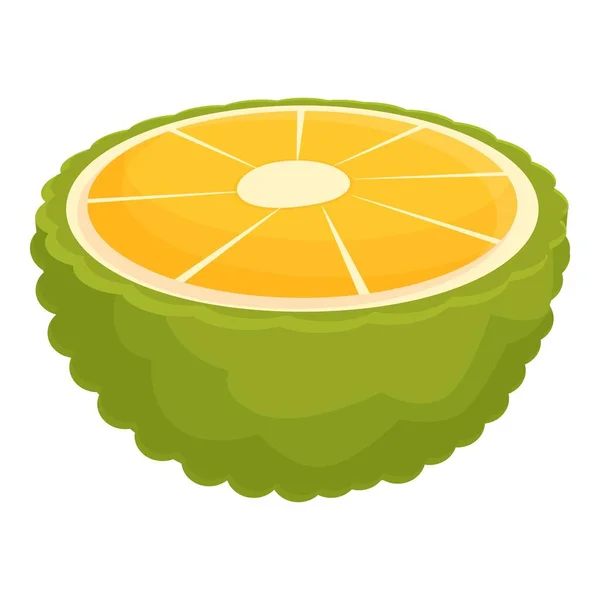 Geschnittene Jackfrucht Ikone Cartoon Vektor Sommerfrucht Grüne Tropen — Stockvektor