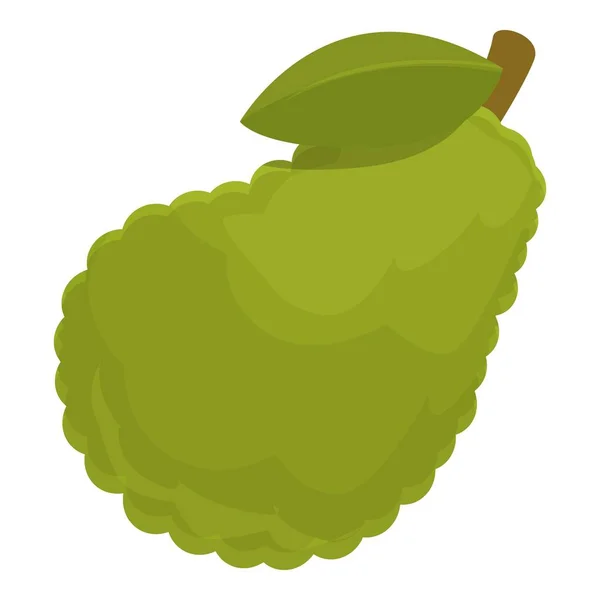 Grüne Jackfrucht Ikone Cartoon Vektor Bio Obst Tropische Natur — Stockvektor