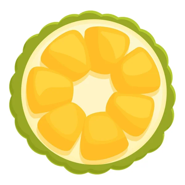 Jackfruit Üst Görünüm Karikatür Vektörü Yaz Yemeği Yeşil Tropik — Stok Vektör