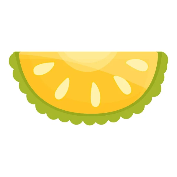 Tropikalny Jackfruit Plasterek Ikony Wektor Kreskówki Owocowe Jedzenie Słodki Deser — Wektor stockowy