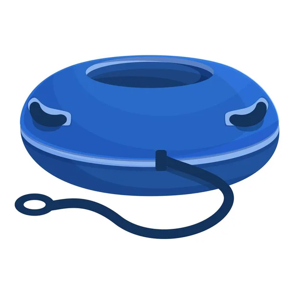 Blue Snow Tube Icône Dessin Animé Vecteur Traîneau Hiver Activité — Image vectorielle