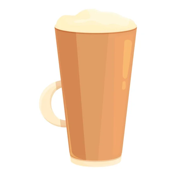 Latte Cold Cup Ikon Rajzfilm Vektor Friss Kávézó Friss Jeges — Stock Vector