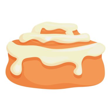 Organik tarçınlı çörek ikonu çizgi film vektörü. Hamur yemeği. Tatlı kek.