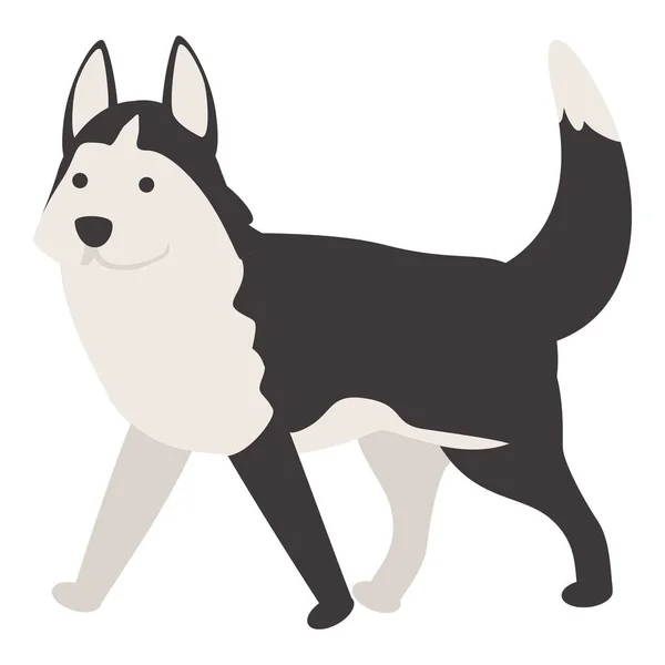 Bonito Vetor Desenho Animado Ícone Husky Cão Siberiano Rosto Lobo — Vetor de Stock
