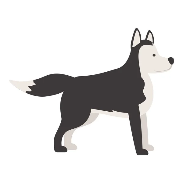 Sterke Husky Icoon Cartoon Vector Siberische Hond Leuke Wolf — Stockvector