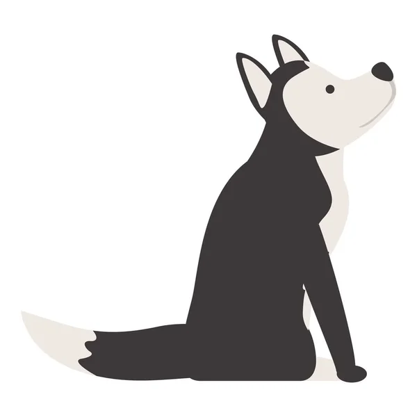 Blijf Husky Icoon Cartoon Vector Siberische Hond Gelukkig Dier — Stockvector