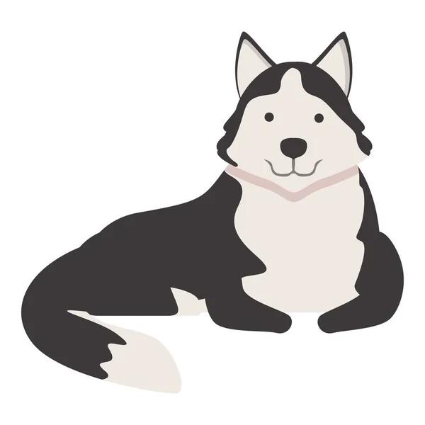 Trött Husky Ikon Tecknad Vektor Sibirisk Hund Lyckliga Djur — Stock vektor