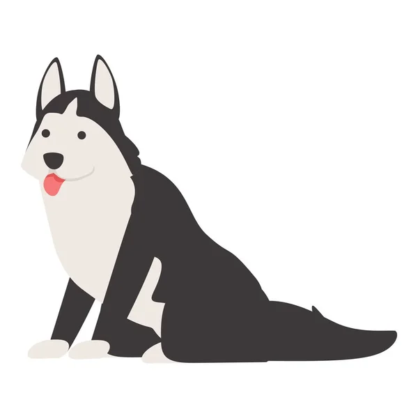 Vetor Desenho Animado Ícone Husky Canino Que Cachorrinho Engraçado Lobo — Vetor de Stock