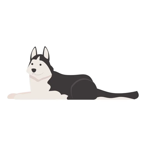 Icono Husky Invierno Vector Dibujos Animados Perro Siberiano Retrato Canino — Vector de stock
