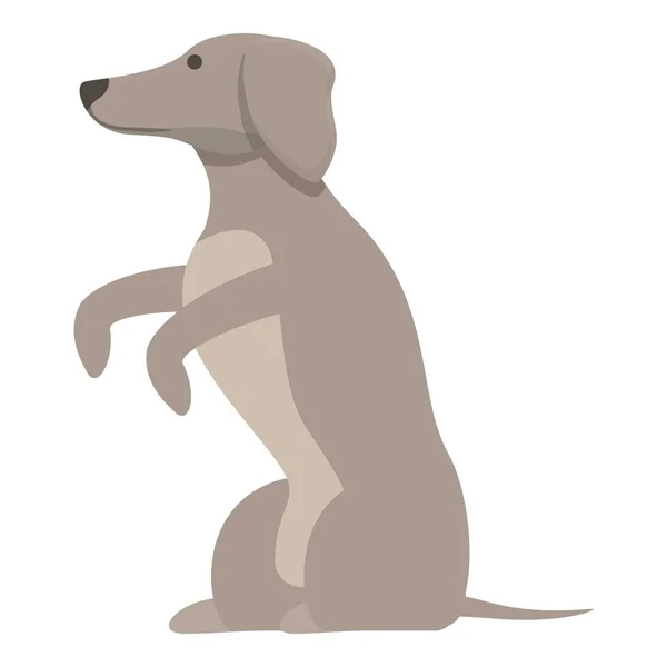 灰色の猟犬のアイコンの漫画のベクトルを再生します 動物犬 繁殖競争 — ストックベクタ