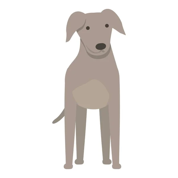 Greyhound Stojící Ikona Kreslený Vektor Zvíře Běží Sprint Pes — Stockový vektor